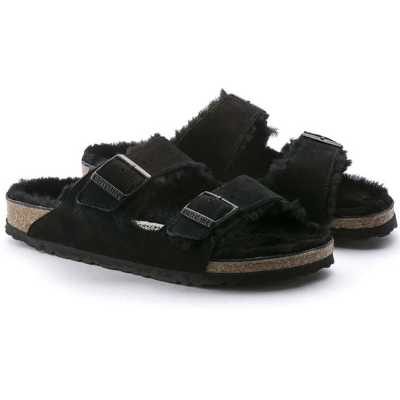 NEW Black Shearling Birkenstocks (Size 37) - Picture 4 of 9